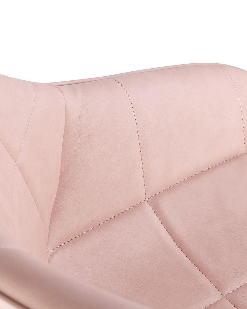 Rosie Blush - Pink hairdressing chair - Chrome round base